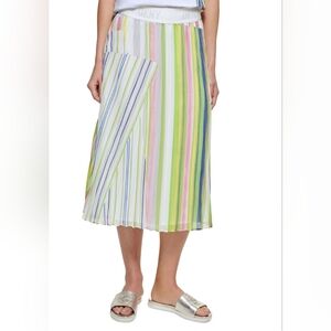 NWT DKNY Skirt with Vibrant Stripes Size Small